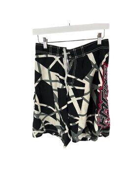 FMF Mens Swim Trunks 32 Board Shorts Abstract Print Mesh Lined Surf